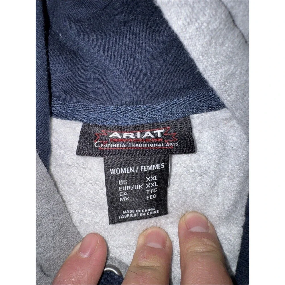 Ariat Ladies Heather Grey Thunderbird Chimayo Hoodie Size XXLarge Nice